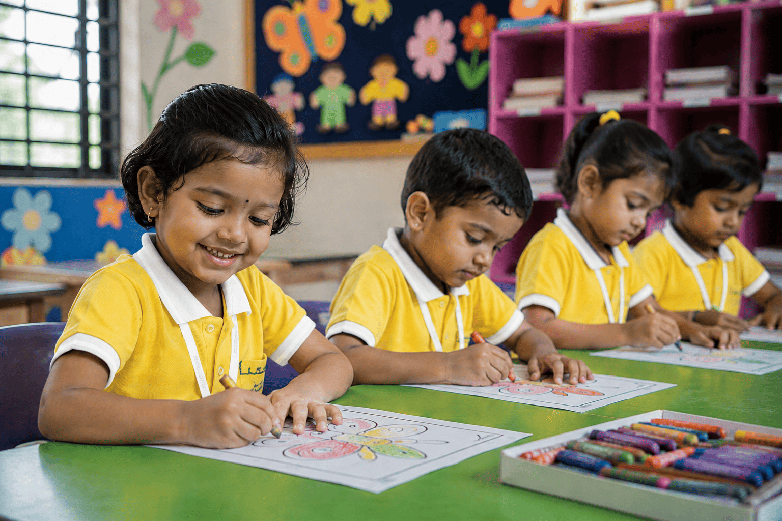 Children doing craft activities